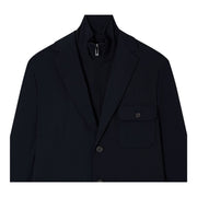 Emporio Armani Padded Multi-Pockets Nylon Stretch Black Blazer