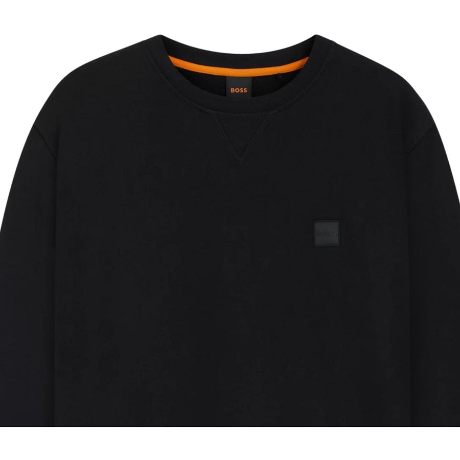 BOSS Logo Patch Westart Black Cotton-Terry Sweatshirt