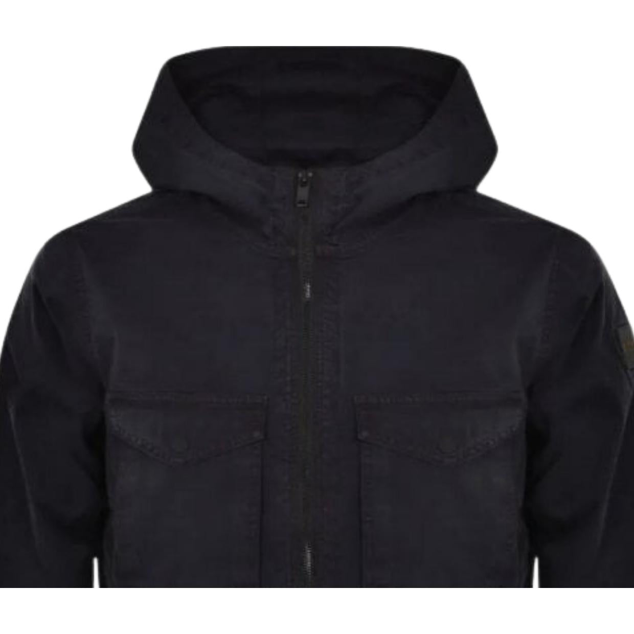 BOSS Loghy Navy Hooded Overshirt Jacket