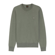 BOSS Kanovano Logo Patch Grey Knitted Sweatshirt