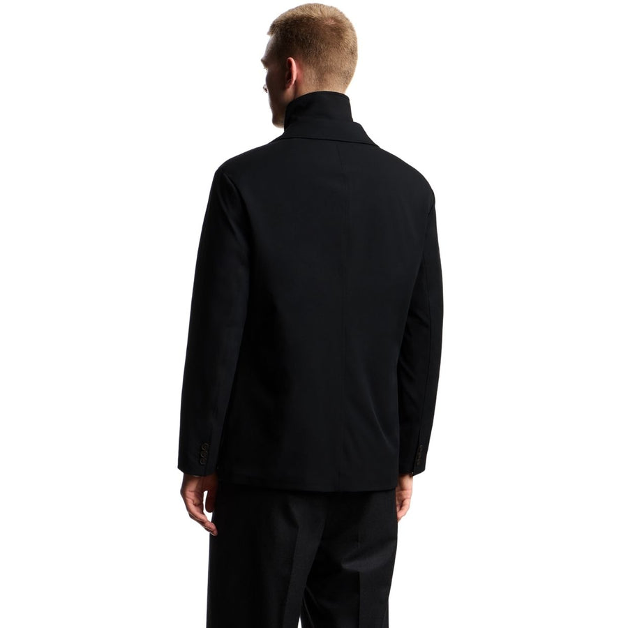 Emporio Armani Padded Multi-Pockets Nylon Stretch Black Blazer