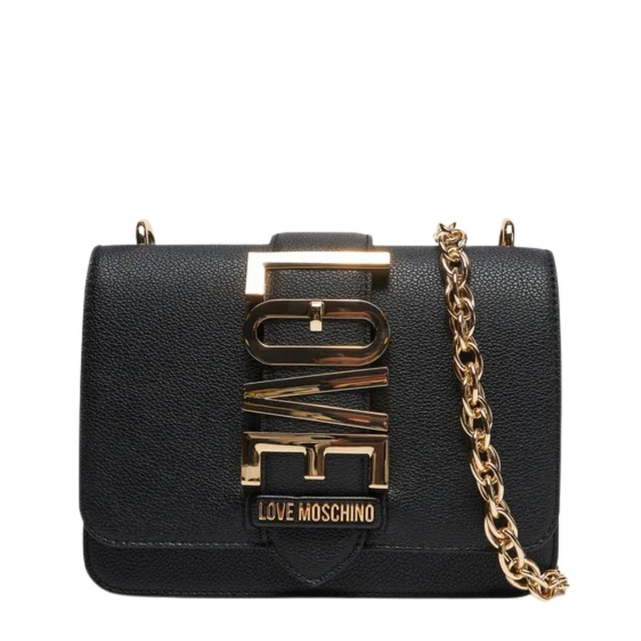 Love Moschino Logo Plaque Black Shoulder Bag
