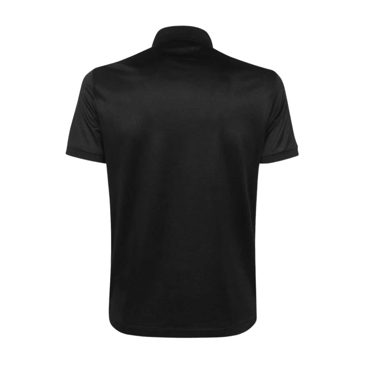 Emporio Armani Lyocell-Blend Jersey Black Polo Shirt