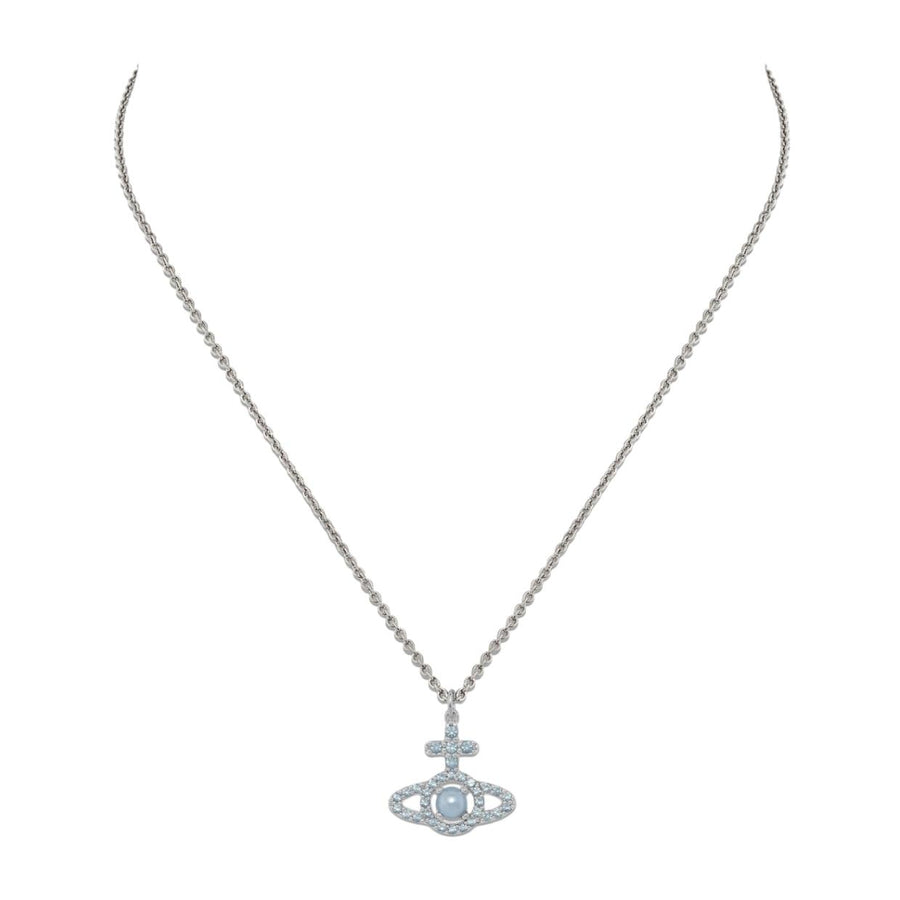 Vivienne Westwood Platinum Olympia Light Blue Pearl Pendent
