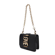 Love Moschino Logo Plaque Black Shoulder Bag