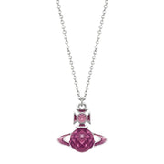 Vivienne Westwood Platinum Light Rose Crystal Relief Pendent