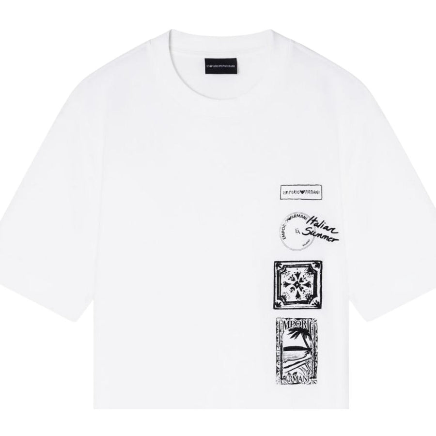 Emporio Armani Printed Graphic Off-White T-Shirt
