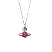 Vivienne Westwood Platinum Light Rose Crystal Relief Pendent