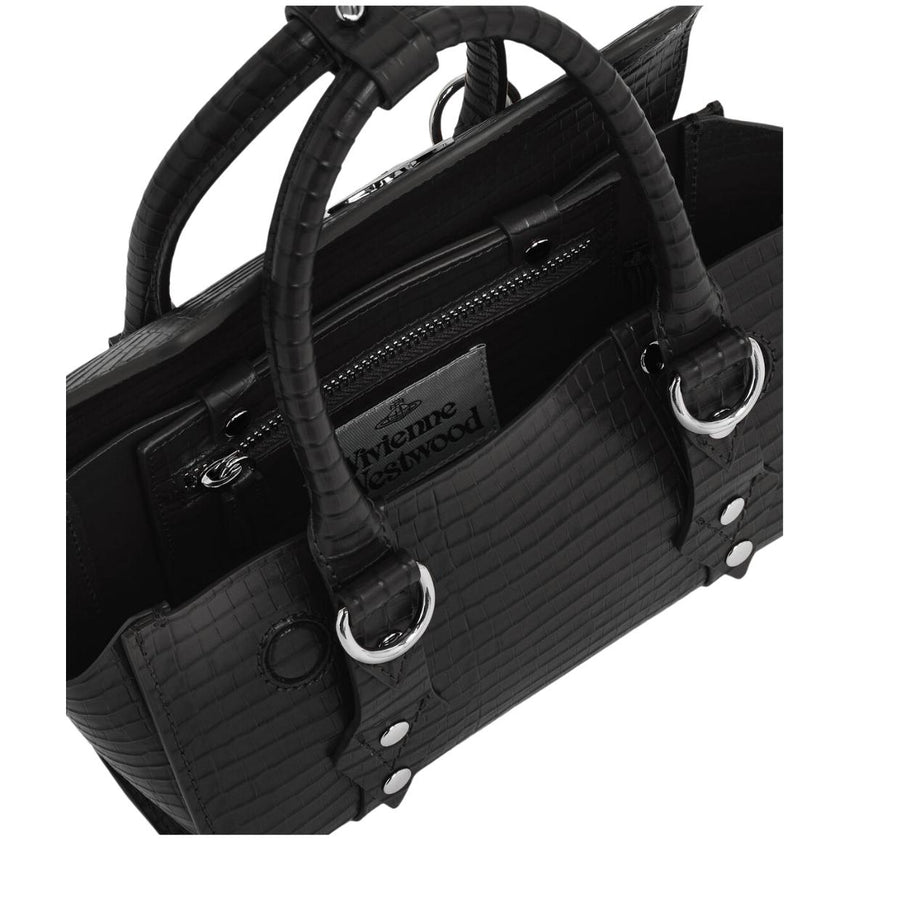 Vivienne Westwood Bettina Mini Black Croc Crossbody