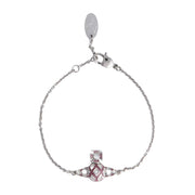 Vivienne Westwood Platinum Crystal Rose Enamel Rachelle Bas Relief Bracelet