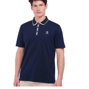 Sandbanks Contrast Stripe Navy Polo Shirt