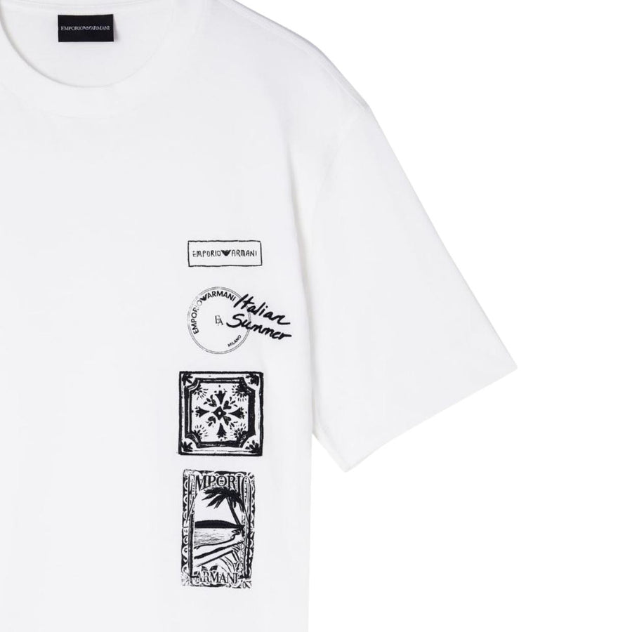 Emporio Armani Printed Graphic Off-White T-Shirt