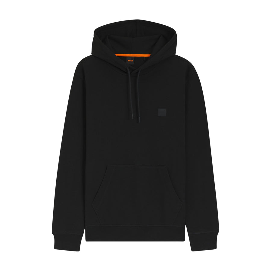 BOSS Logo Patch Wetalk Cotton Terry Black Hoodie