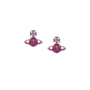 Vivienne Westwood Platinum Light Rose Mashita Bas Relief Earrings