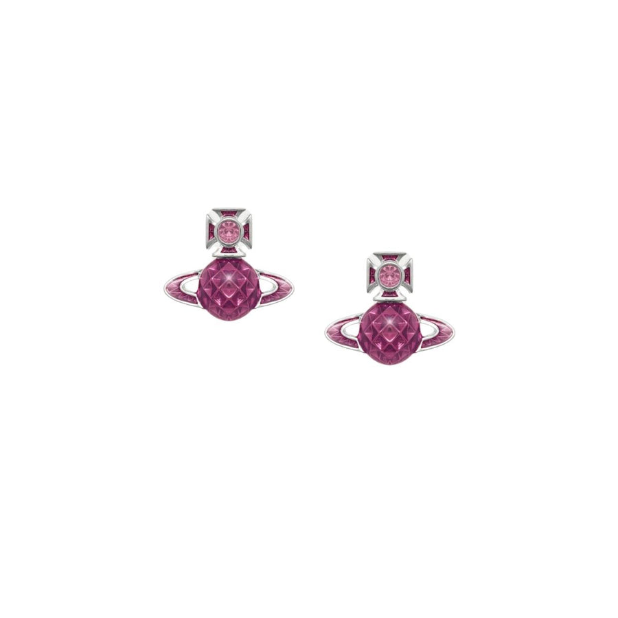Vivienne Westwood Platinum Light Rose Mashita Bas Relief Earrings