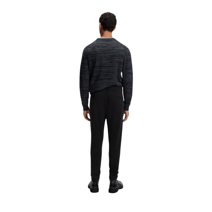 BOSS Logo Patch Sestart Cotton Terry Black Tracksuit Bottoms