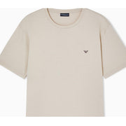 Emporio Armani Bodywear Logo Pattern Print Beige T-Shirt