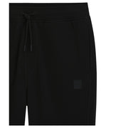 BOSS Logo Patch Sestart Cotton Terry Black Tracksuit Bottoms