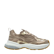 Emporio Armani Signature Logo Gold & Terra Mesh Trainers