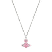 Vivienne Westwood Platinum Pink Enamel Millie Pendent