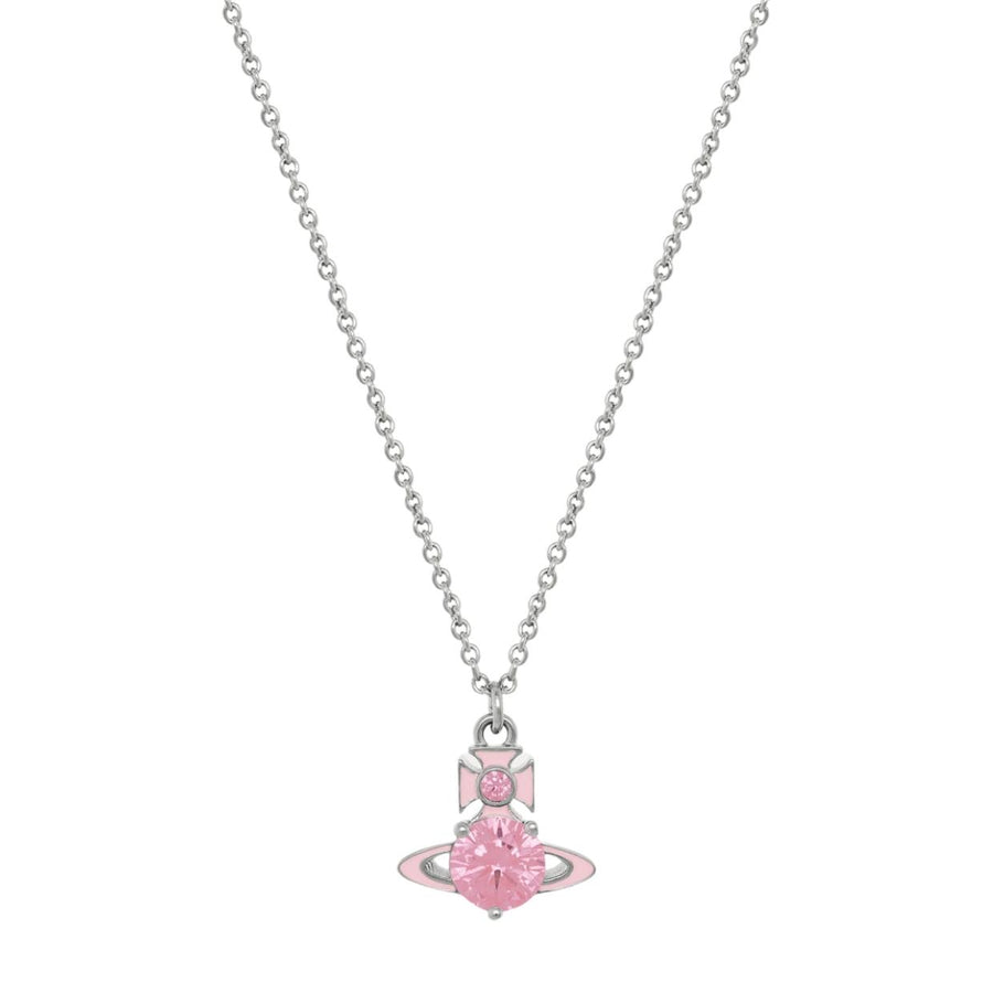 Vivienne Westwood Platinum Pink Enamel Millie Pendent