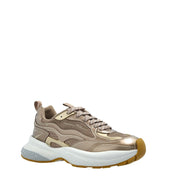 Emporio Armani Signature Logo Gold & Terra Mesh Trainers