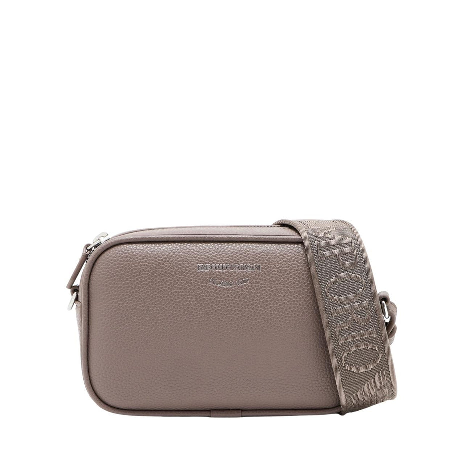 Emporio Armani Taupe Printed Logo Camera Bag