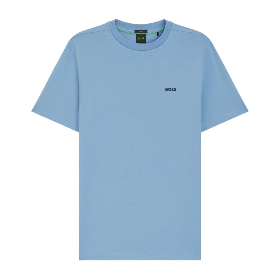 BOSS Stretch Cotton Logo Light Blue T-Shirt