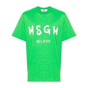 MSGM Contrasting Logo Green T-Shirt