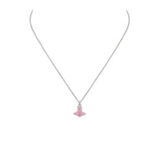 Vivienne Westwood Platinum Pink Enamel Millie Pendent