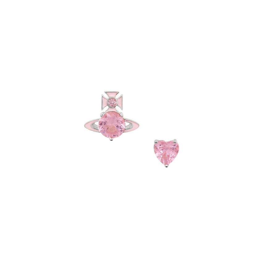 Vivienne Westwood Platinum Pink Enamel Millie Earrings