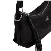 Vivienne Westwood Emma Suede Leather Black Shoulder Bag