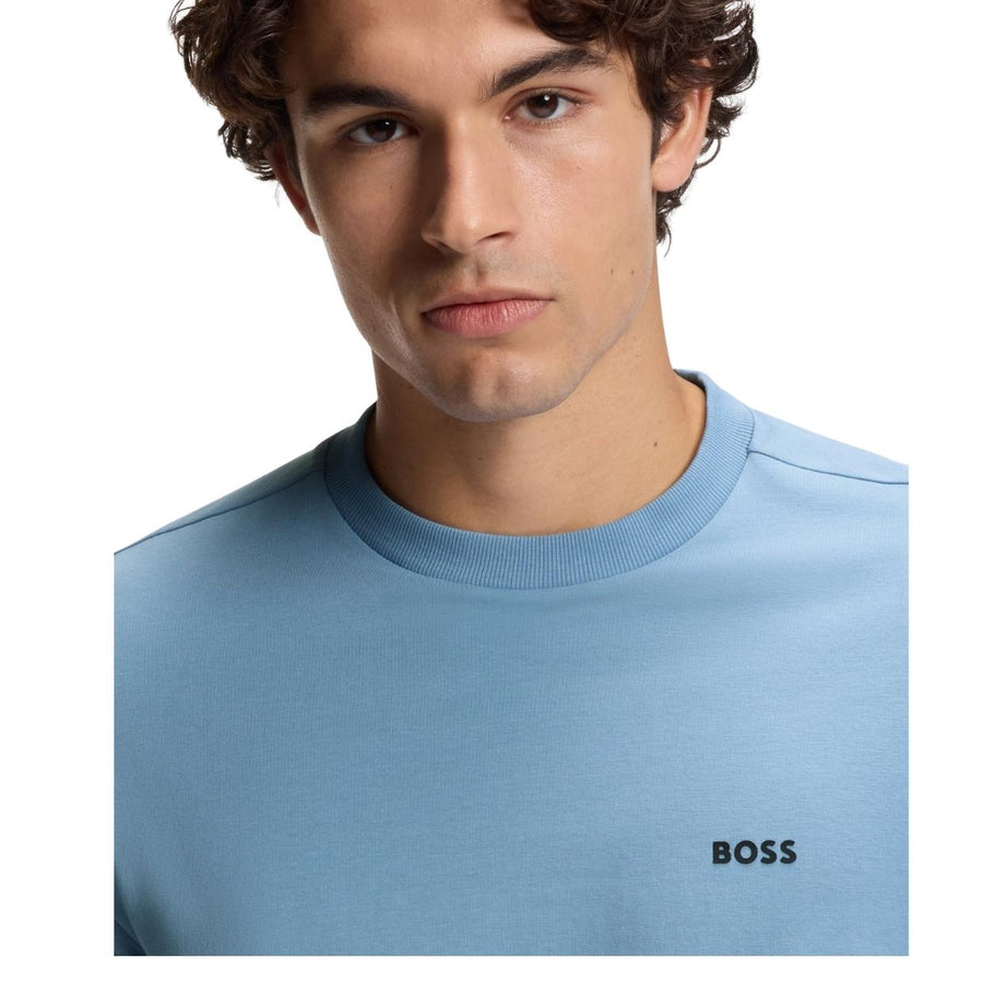 BOSS Stretch Cotton Logo Light Blue T-Shirt