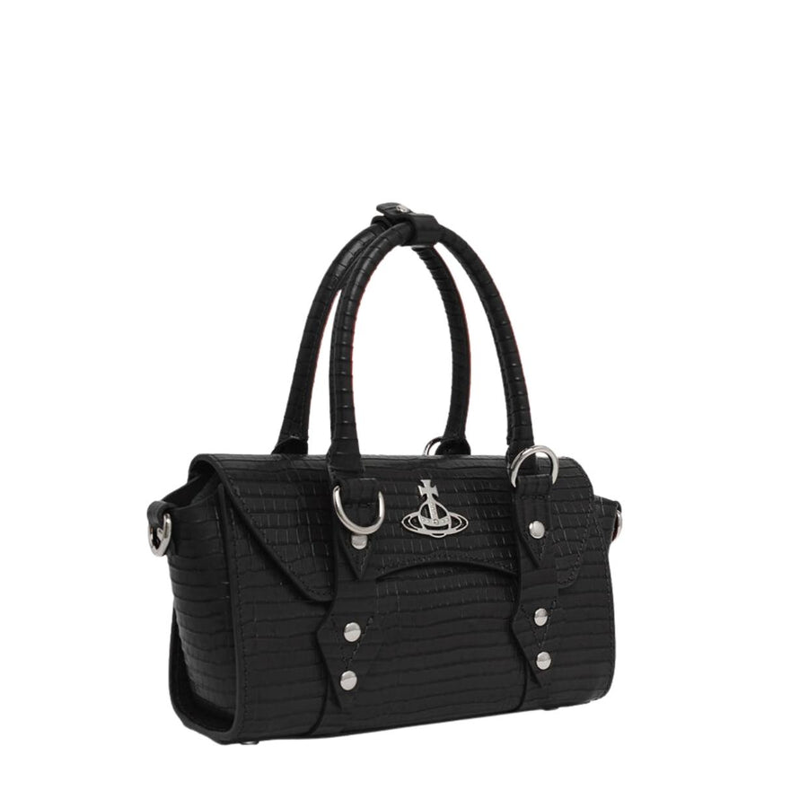 Vivienne Westwood Bettina Mini Black Croc Crossbody