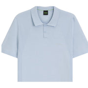 BOSS Regular Fit Sky Blue Cotton Blend Knit Polo Shirt