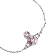 Vivienne Westwood Platinum Crystal Rose Enamel Rachelle Bas Relief Bracelet
