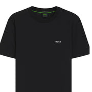 BOSS Regular Fit Stretch Cotton Logo Black T-Shirt
