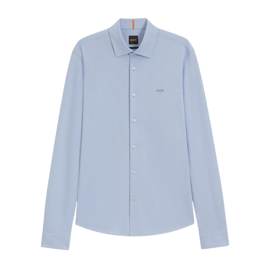 BOSS Slim Fit Melange Cotton Mysoft 2 Blue Shirt
