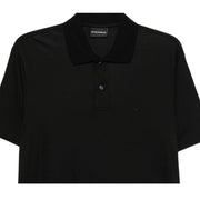 Emporio Armani Embroidered Eagle Logo Black Polo Shirt
