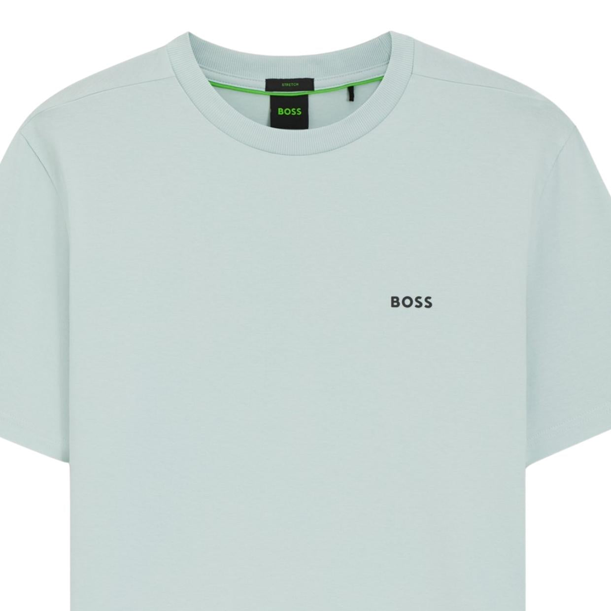 BOSS Stretch Cotton Logo Light Green T-Shirt