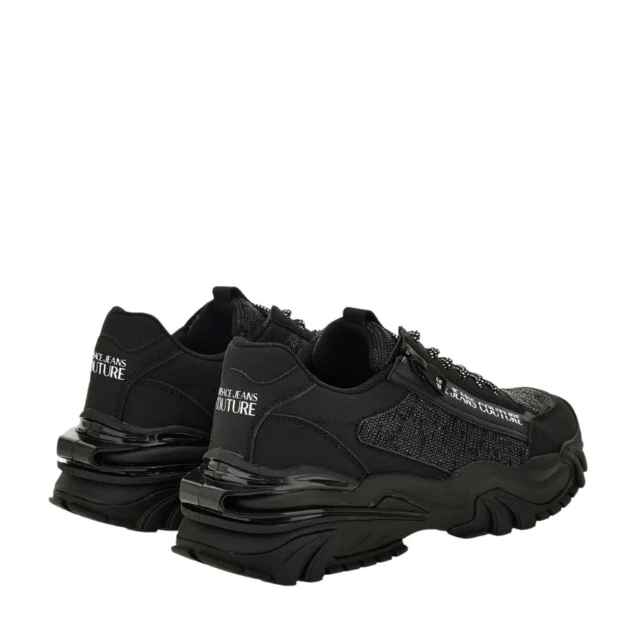 Versace Jeans Couture Zip Logo Mesh Black Trainers