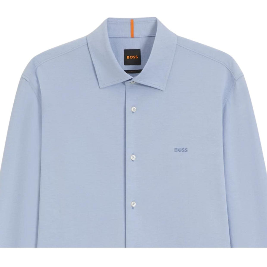 BOSS Slim Fit Melange Cotton Mysoft 2 Blue Shirt