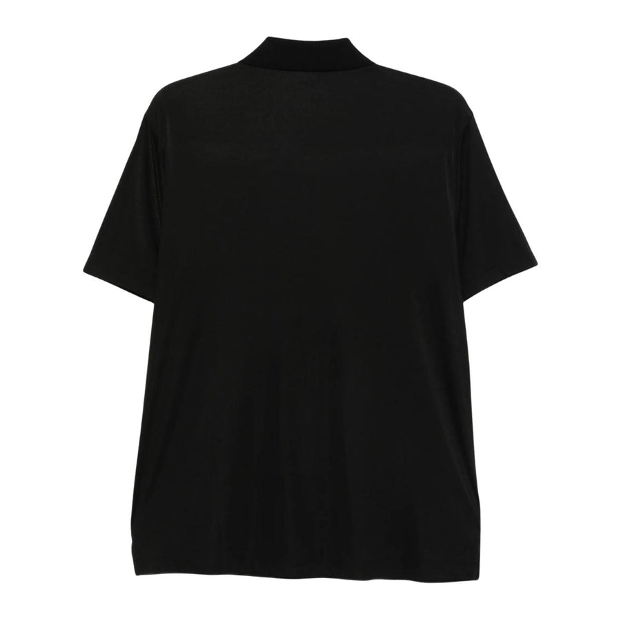 Emporio Armani Embroidered Eagle Logo Black Polo Shirt