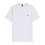 BOSS Regular Fit Stretch Cotton Logo White T-Shirt