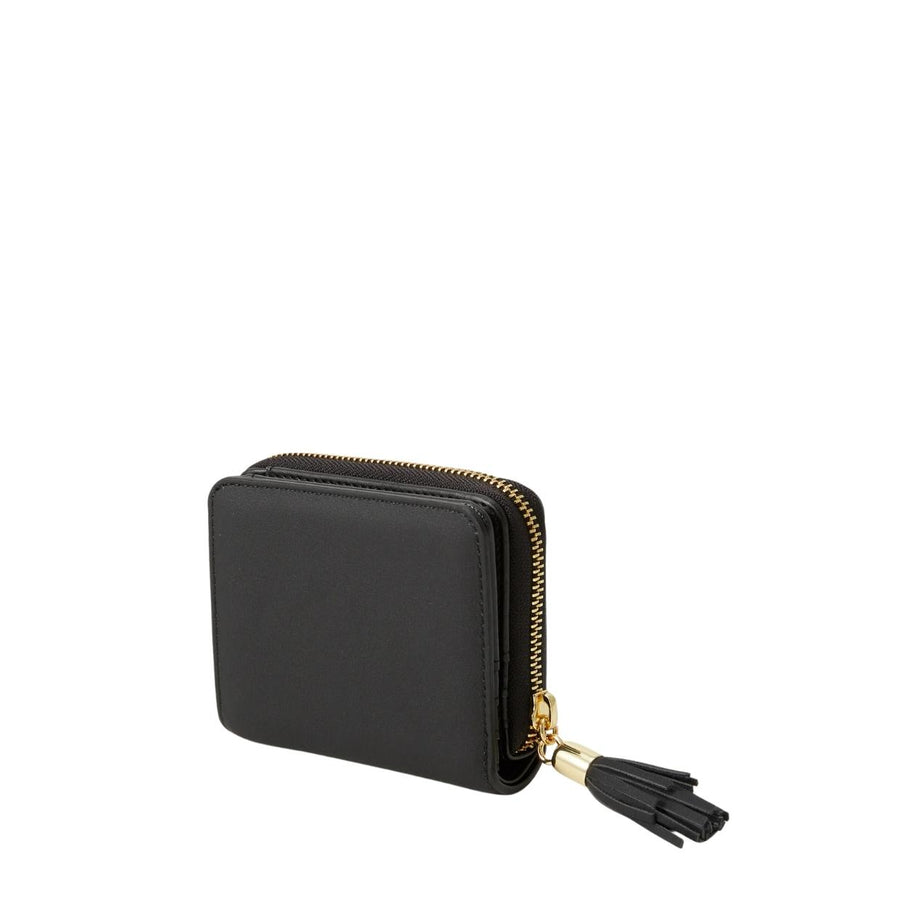 Love Moschino Gold-Tone Logo Black Tassel Zip Around Wallet