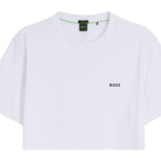 BOSS Regular Fit Stretch Cotton Logo White T-Shirt