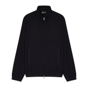 Emporio Armani Embossed Effect Jersey Navy Full-Zip Sweatshirt