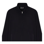 Emporio Armani Embossed Effect Jersey Navy Full-Zip Sweatshirt