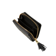 Love Moschino Gold-Tone Logo Black Tassel Zip Around Wallet