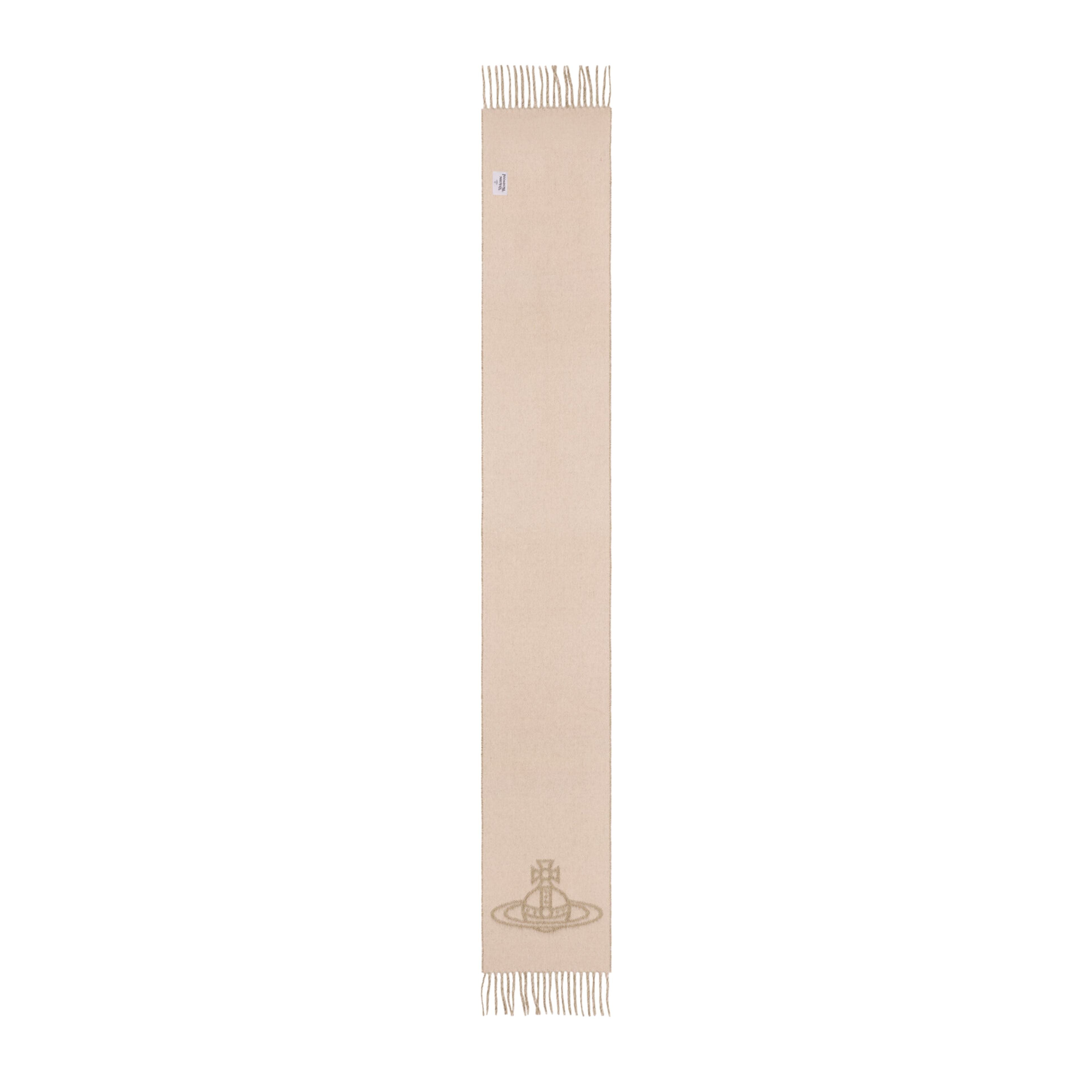 Vivienne Westwood Reversible Logo Soft Wool Camel Scarf